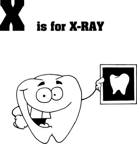 Letter X Is For X Ray Coloring Page